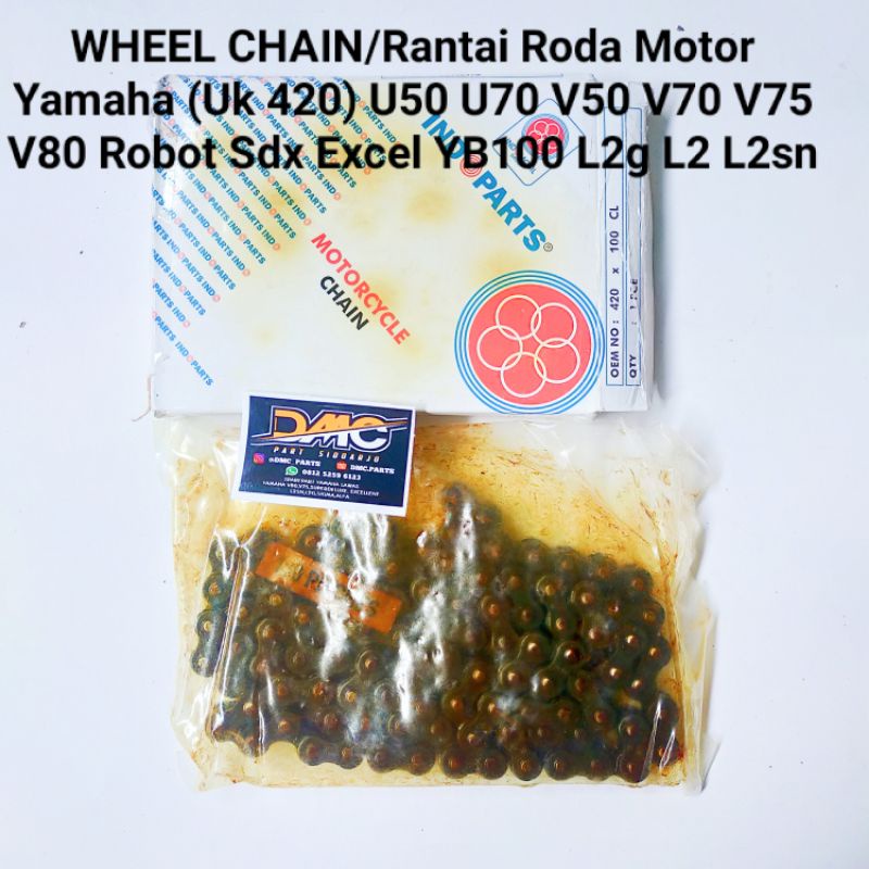 โซ่ล้อ / MOTORCYCLE WHEEL CHAIN (ขนาด 420) U50 U70 V50 V70 V75 V80 ROBOT SDX EXCEL YB100 L2G L2SN. I