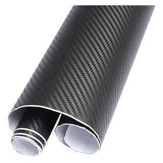 💓DIY 30x127 3D Carbon Fiber Decal Vinyl Film Wrap Roll Adhesive Car Sticker Sheet Black