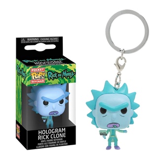 พวงกุญแจ Funko Pocket Pop! พวงกุญแจ โมเดลฟิกเกอร์ไวนิล Rick and Morty โฮโลแกรม Rick Clone สําหรับเก็บสะสม