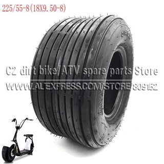 ยางสกูตเตอร์ไฟฟ้า 225 55-8 18x9.50-8 หน้า หลัง 8 นิ้ว 4PR สําหรับจักรยานไฟฟ้า Harley Chinese Bike