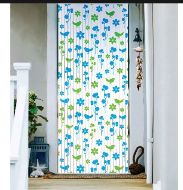 ตกแต่งบ้าน WSP มู่ลี่ประตู ลายดอกไม้-นกฟ้า ขนาด 80x200 ซม.TK-36 B13 ส่งด่วน สั่งเลย