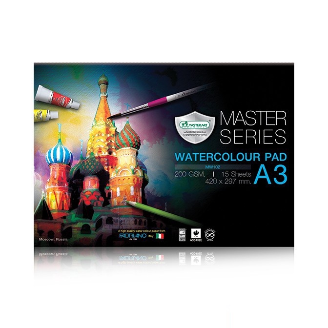 สมุดวาดภาพ สมุดวาดรูป MASTER ART ขนาด A3 รุ่น MW102 สำหรับระบายสีไม้ สีน้ำ สีโปสเตอร์  [S24]