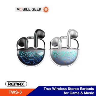 REMAX หูฟังบลูทูธ รุ่น TWS-3 True Wireless Stereo Earbuds for Game &amp; Music หูฟังเล่นเกม