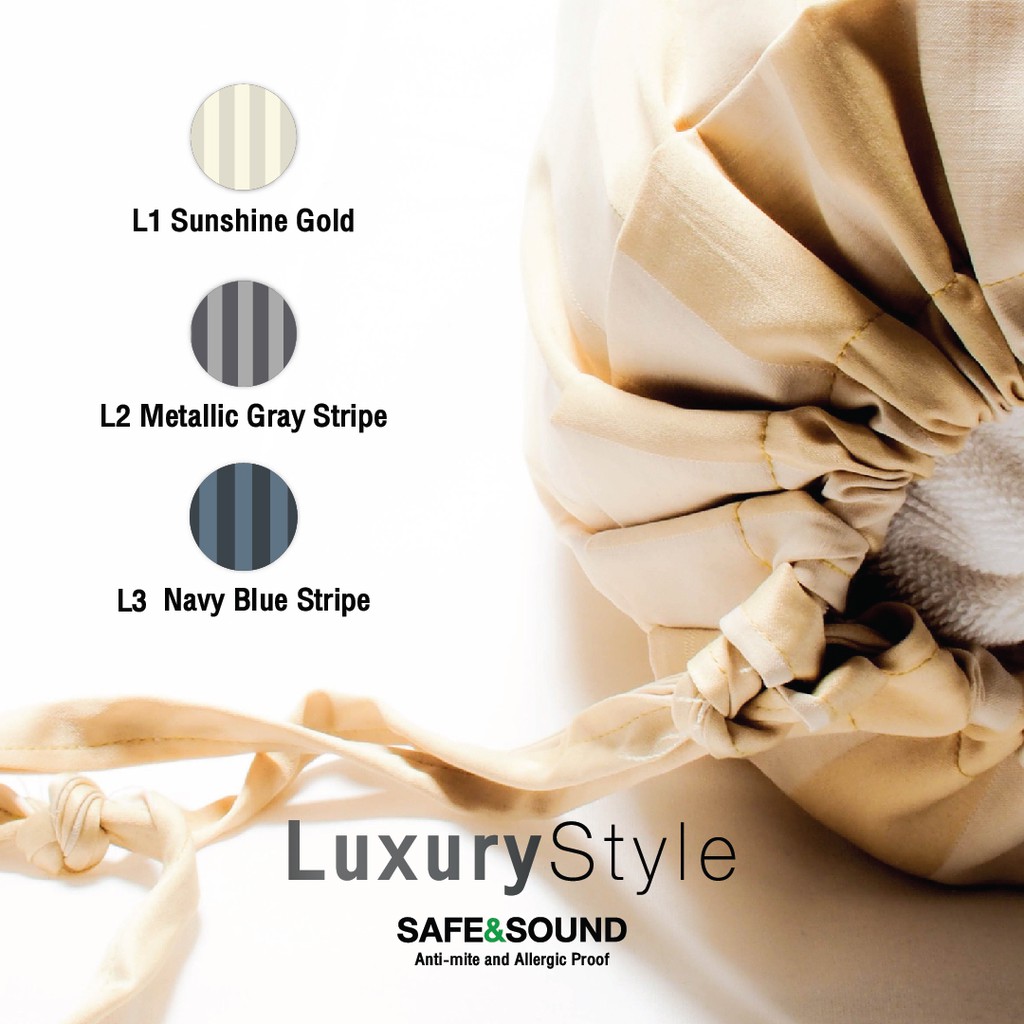 ปลอกหมอนข้าง 550เส้นด้ายทอแน่นกันไรฝุ่น SAFE&SOUND รูปที่ 3