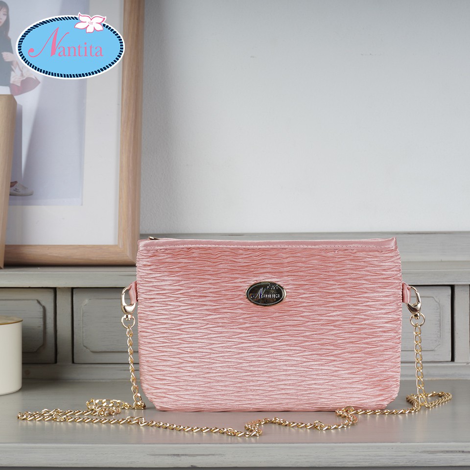 Nantita กระเป๋าผ้าพรีทพร้อมสายโซ่สะพายสำตัว BP377-1