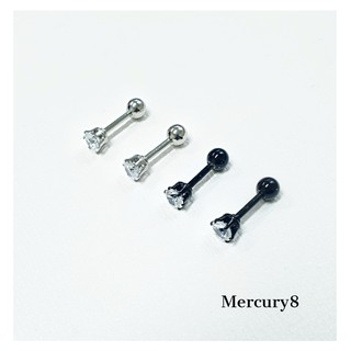 Mercury8 ต่างหู จิวหูเพชร 1 คู่ งานสวยพร้อมส่ง  จิวหู จิวเกาหลี ต่างหูผู้ชายเท่ห์ๆ