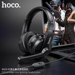 Hoco W21/ W103 /HK100 แบบพกพาสายหูฟังเล่นเกม Over-ear สเตอริโอเพลงกีฬาชุดหูฟังพร้อมไมโครโฟน (แท้100%)