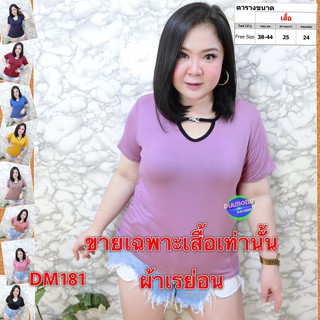 เสื้อสาวอวบ เสื้อยืด เสื้อผ้า สาวอวบ สาวอ้วน ไซส์ใหญ่ อก 38-44 นิ้ว ผ้าเรย่อน แขนสั้น งานปัก DM181