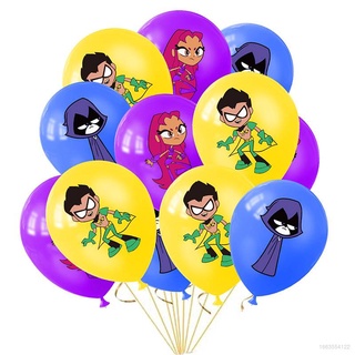 Kira Teen Titans Go ลูกโป่งยาง ธีมอวกาศ 12 นิ้ว สําหรับตกแต่งปาร์ตี้วันเกิด 12 ชิ้น