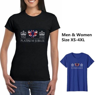 IOPOIT Crew Neck UK Top Elizabeth II Queen 2022 Platinum Jubilee T-Shirt Union Jack Crown v#6