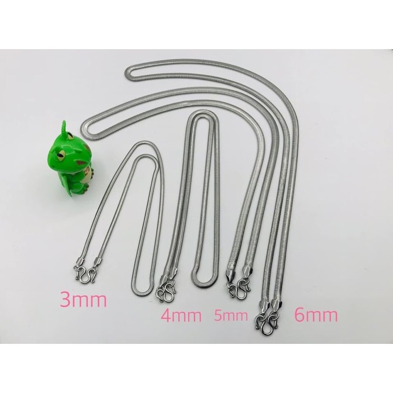 สร้อยสแตนเลสแท้  ลายกระดูกงูแบนมีขนาดให้เลือกตั้งแต่3,4,5,6mm มาใหม่ 8มม สแตนเลสแท้สวยงาม ใช้งานทนทาน🍀