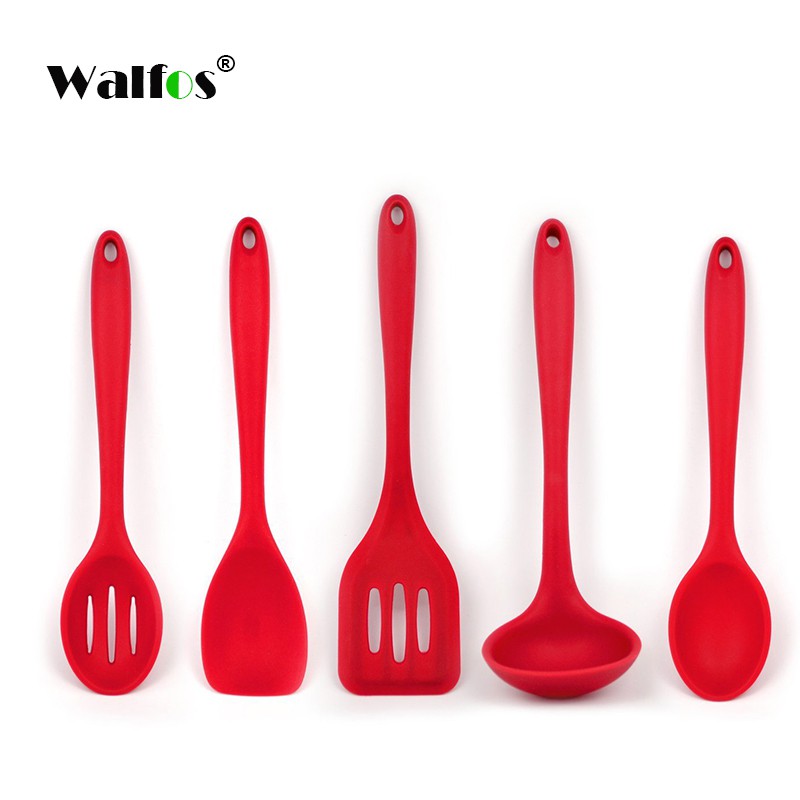 Walfos ชุดช้อนซิลิโคนสําหรับทําอาหาร 5 ชิ้น