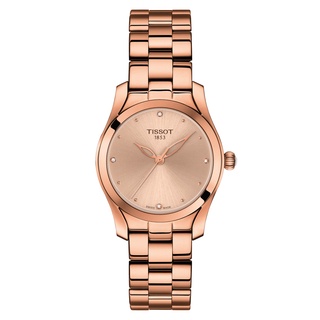 Tissot T-Wave ทิสโซต์  ที-เวฟ T1122103345600 สีทอง โรสโกลด์ นาฬิกาผู้หญิง