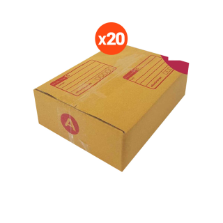 กล่องพัสดุ กล่องไปรษณีย์ เบอร์ A ขนาด14x20x6 ซม. สีน้ำตาล จำนวน 20 ใบ/แพ็ค