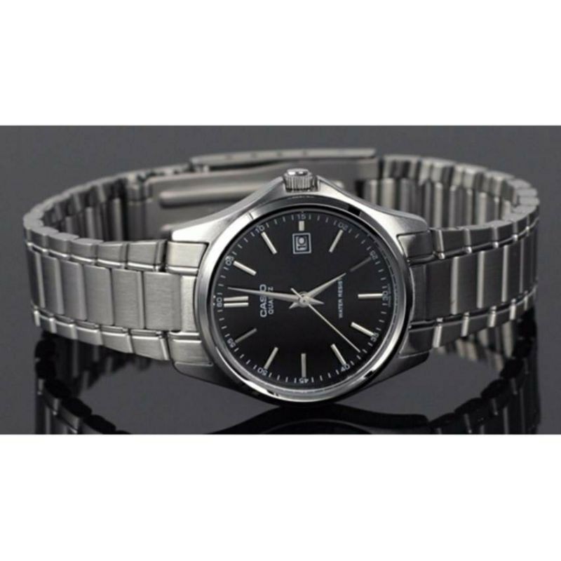 นาฬิกาข้อมือผู้หญิง CASIO รุ่น LTP-1183A-1A สายสแตนเลสสีเงิน หน้าปัด สีดำ - มั่นใจ ของแท้ 100%