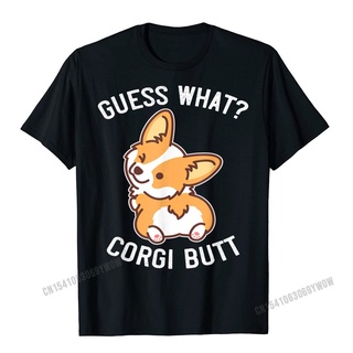 เสื้อยืดโอเวอร์ไซส์เสื้อยืด ผ้าฝ้าย พิมพ์ลาย Guess What Corgi  Funny Corgi Dog สไตล์ฮาราจูกุ สําหรับผู้ชายS-4XL