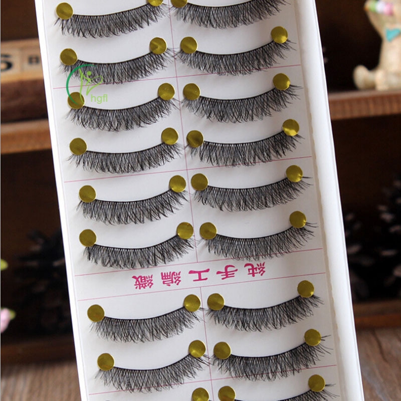 HYP 10 Pairs Makeup Handmade Natural Long False Eyelashes Eye Lashes ...