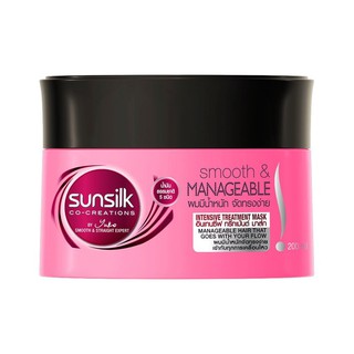 SUNSILK ซันซิล สมูท แอนด์ เมเนจ ทรีทเม้นต์ มาส์ก สูตรผมมีน้ำหนักจัดทรงง่าย ชมพู ขนาด 200 มล.