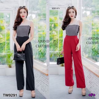 TW 9291 จั้มสูทขายาว จั้มสูททำงาน ใส่เที่ยว ก็สวย!! (ฟรีไซส์ M อก 32-36 เอว26-30 สพ36-40 ยาว55)