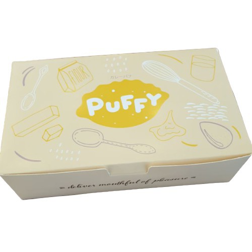 Puffy Curry Puff กะหรี่พัฟ ไส้ถั่วทอง 1 กล่อง 4 ชิ้น