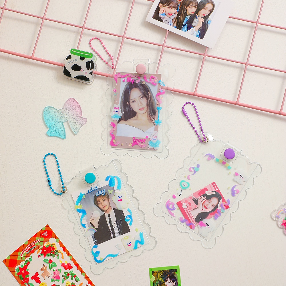 ซองใส่โฟโต้การ์ด PVC แบบใส ลายการ์ตูน สีม่วง
