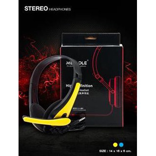 หูฟัง Stereo Headphones : สีเหลือง / สีน้ำเงิน