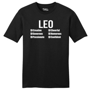 เสื้อยืดผ้าฝ้าย เสื้อยืดผ้าฝ้าย แบบนิ่ม พิมพ์ลายตัวอักษร Leo Horoscope Zodiac LEadie26DAncoc32