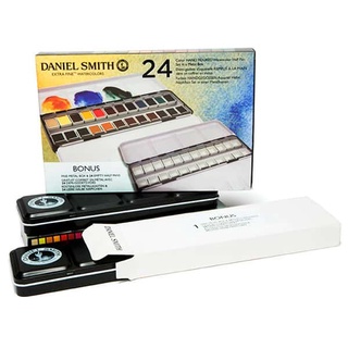 Daniel Smith 24 Color HAND POURED Watercolor Half Pan Set in a Metal Box (W285650113)