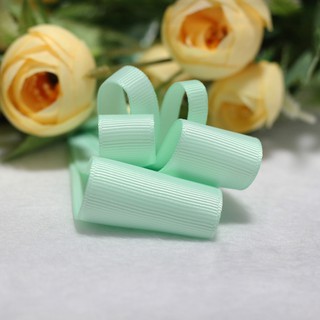 ริบบิ้นผ้ากรอสเกรน คุณภาพดี สีเขียว #513 หน้ากว้าง 0.9/1.6/2.5/3.8 cm