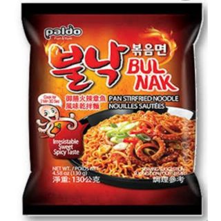 มาม่า มาม่าเกาหลี บะหมี่กึ่งสำเร็จรูป พาลโด รสปลาหมึกเผ็ดแบบแห้ง Paldo Korea noodle 130 g.