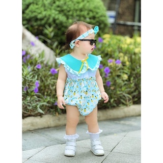 ชุดรอมเปอร์เด็กเล็ก เด็กผู้หญิง Baby Romper + Headband - Ananas Collection by Baby TiAmo