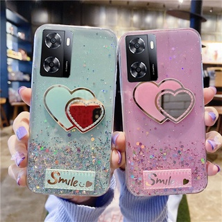 New เคสโทรศัพท์ OPPO A57 2022 / A77 5G / A96 4G / A76 Fashion Bling Glitter Transparent Plating Love Couple Soft Case Starry Sky Cover เคส Oppo A57 OPPOA77