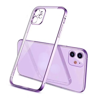 Transparent Electroplate เคส Vivo V21 Soft Case Lens Protect เคส Vivo V23 V20 SE Phone Case Vivo Y72 Y52 Y76 Y12a Y12S Y20S Phone Case เคสกันกระแทก