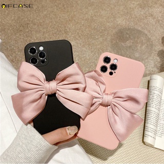 Redmi Note 12 4G 11 10 Pro Max Plus 5G 11S 10S เคสโทรศัพท์ น่ารัก สีชมพู สีม่วง โบ เนคไท เด็กผู้หญิง สีแคนดี้ เรียบง่าย เคลือบด้าน นิ่ม ซิลิโคนเหลว เคส เคส