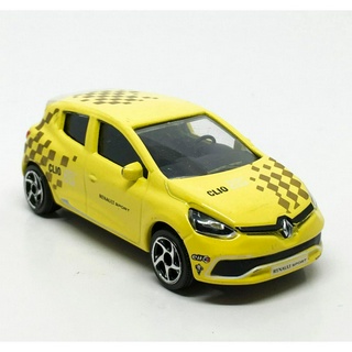 รถเหล็กมาจอเร็ต Majorette Renault Clio Sport Racing Checkered สีเหลือง ขนาด 1/64 ยาว 8 cm มือสอง #001