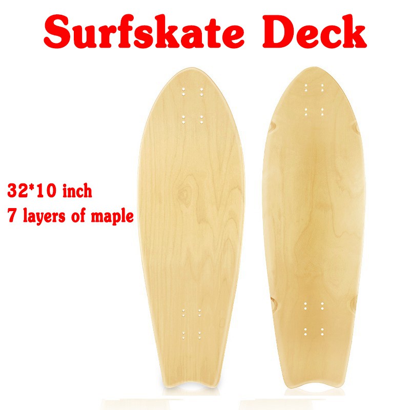 ครีบ ชุดการ์ดสเก็ตบอร์ด 32inch 32.5inch Surfskate Deck Land Carver Deck กระดานโต้คลื่นสเก็ตบอร์ดกระดานโต้คลื่นเมเปิ้ล