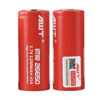 AWT IMR26650 5200mAh 3.7V 40A ของแท้ **ได้ถ่าน 2 ก้อน**