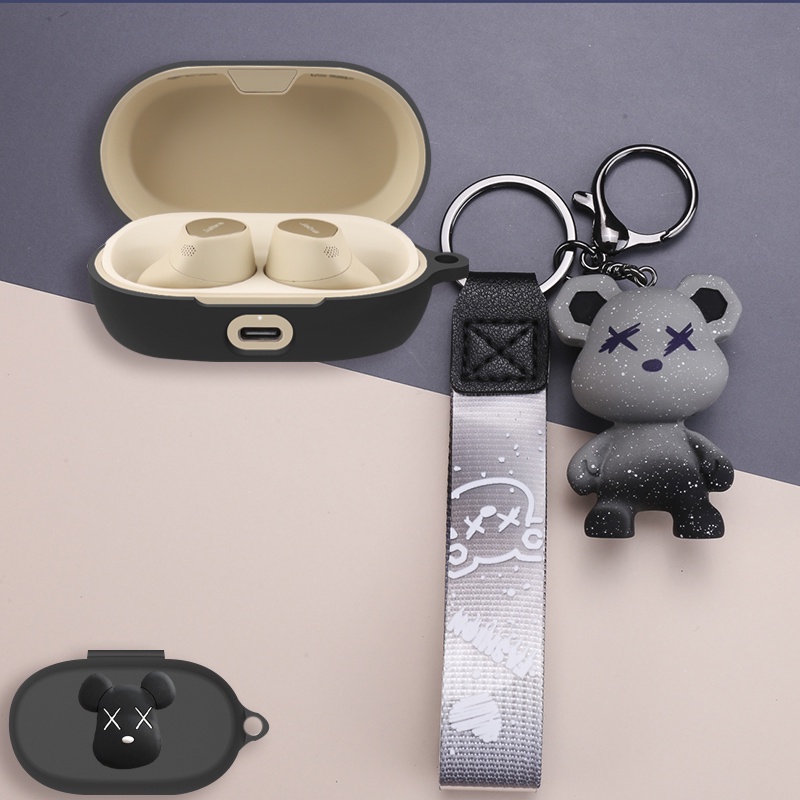 Jabra Elite 7 Pro/7 Active Case Cover การ์ตูน Pikachu Briquettes พวงกุญแจจี้ซิลิโคน Soft Shell Cover