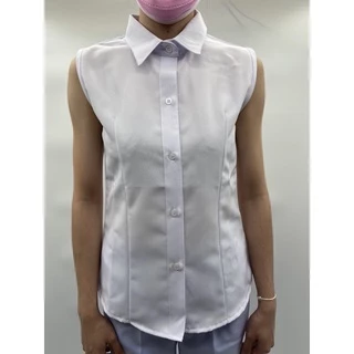 เสื้อเชิ้ตแขนกุดสีขาว เสื้อแขนกุดใส่ทับในสูท ผลิตในไทย ราคาถูก คุณภาพดี พร้อมส่งทุกวัน