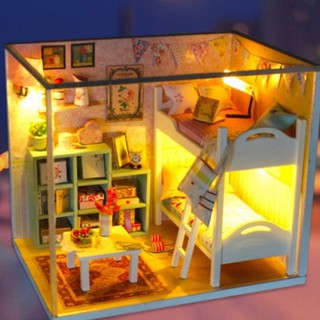 SZP0097 บ้านตุ๊กตา D.I.Y. ชุดห้องนอนเตียง 2 ชั้น