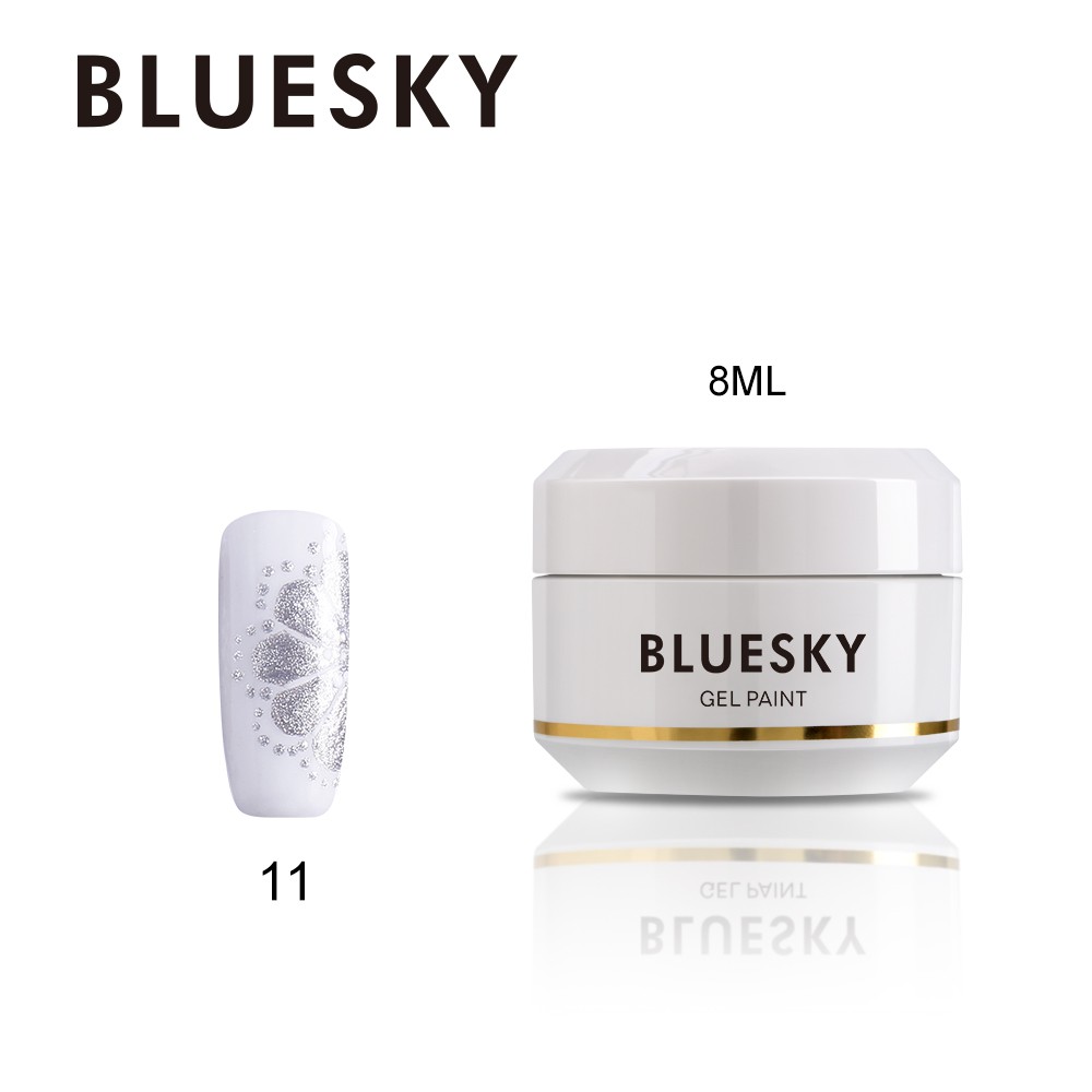 สีเพ้นท์เล็บ เพ้นท์ติ้งเจล Bluesky gel polish painting gel 11 สีเงิน