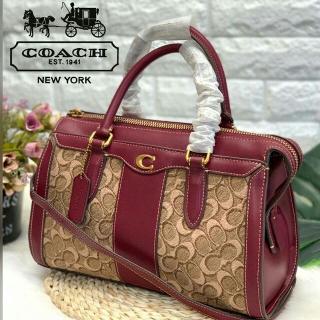 coach bond bag in signature jacquard