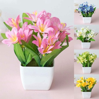 AG Artificial Lily Flower Plant Home Garden Office Cafe Wedding Party Bonsai Decor