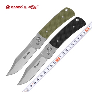 มีดพับ (pocket knife) Ganzo G7472 ของแท้ เหล็ก 440C ปุ่มเปิดปิด Auto-lock ด้ามG10 มีดแคมป์ มีดเดินป่า EDC