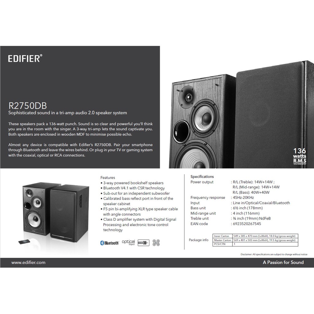 Edifier R2750DB - Tri-Amp 2.0 Active Audio System xwXf - l814dk28cm ...