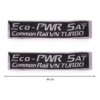 สติ๊กเกอร์ติดข้างรถ "Eco-PWR 5AT Commun Rail VNT TURBO" ซ้าย+ขวา สีโครเมี่ยม+ดำ Nissan Frontier,Navara D40 ปี 2006-2014