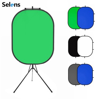 selens Green Screen Background chromakey disk ภาพพื้นหลังพร้อมขาตั้งแม่เหล็ก