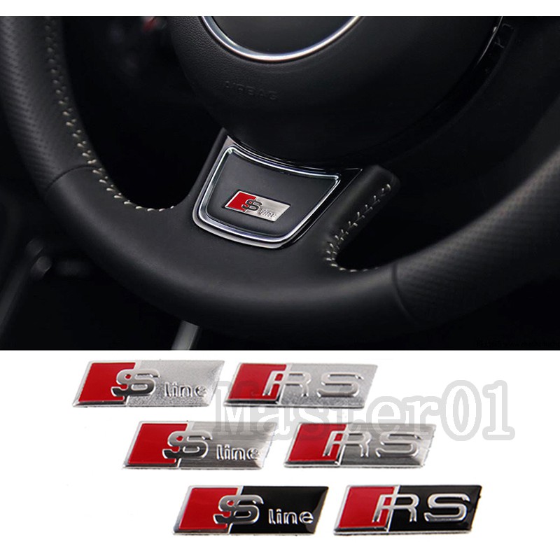 For Audi Rs Sline Logo 3d Car Nameplate Sticker Modified Body Car Logo Decal Auto Scratch Cover Metal Trunk Car Stickers Personalized Decoration Accessories ราคาท ด ท ส ด