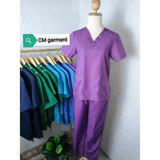 ราคาชุดสครับคอวี(เสื้อ+กางเกง)100สี🎉 เลือกได้ทุกสี ผ้าดี ชุดแพทย์พยาบาลอยู่เวร ห้องผ่าตัด ไอซียู ห้องคลอด ไตเทียม คลินิก