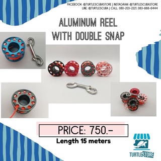 aluminum reels with snap น้ำหนักเบา ไม่เป็นสนิท ขนาดพอดี  กระทัดรัด สำหรับดำน้ำลึก หรือส่งสัญญาณ SOS ทางน้ำ พร้อมส่ง